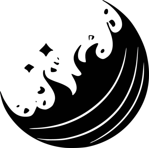 Черно Белые Волны Цунами — стоковое фото