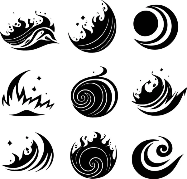 Black White Tsunami Waves — Stock Photo, Image