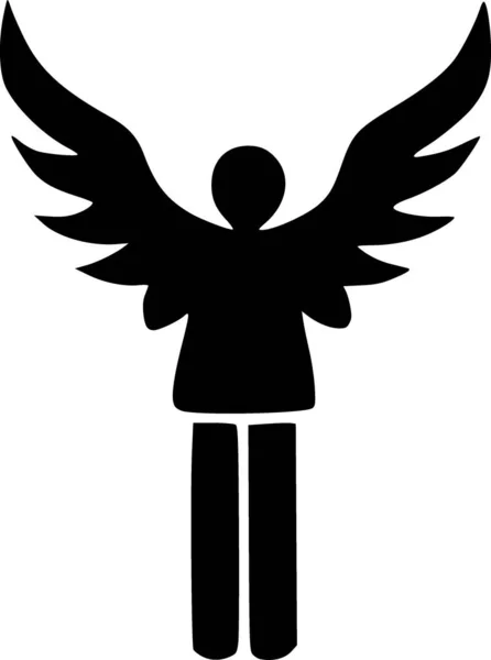 Black Boy Angel Icon Simple Illustration — Stock Photo, Image