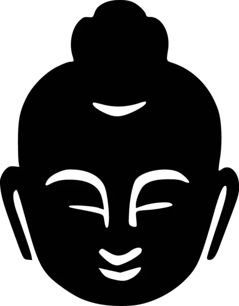 Preto Branco Ícone Rosto Buddha — Fotografia de Stock