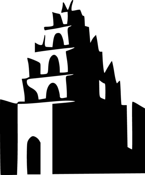 Черно Белый Иконка Здания — стоковое фото