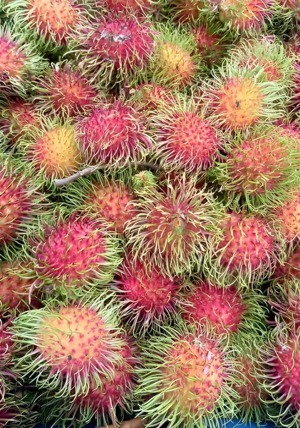Fruits Frais Rambutan Dans Magasin Alimentaire — Photo