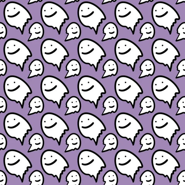 Patrón Sin Costuras Con Dibujado Mano Dibujos Animados Garabato Fantasma — Foto de Stock