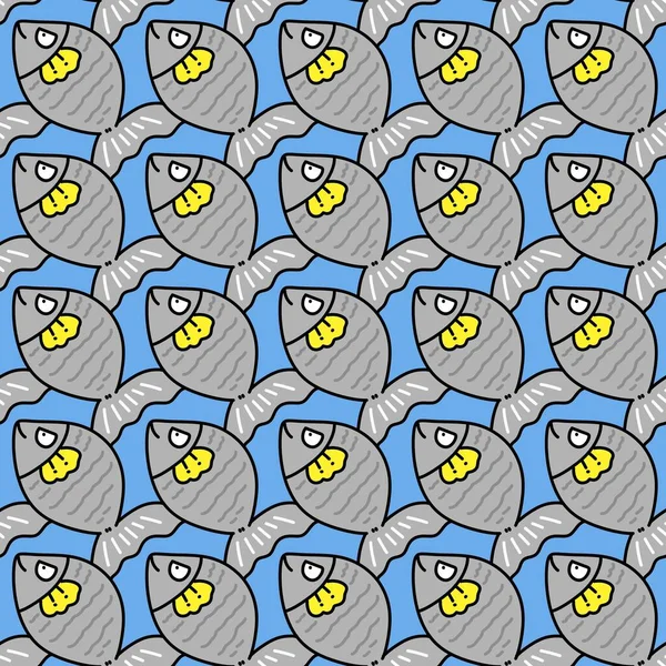 Seamless Pattern Cartoon Fish — Stock Photo, Image