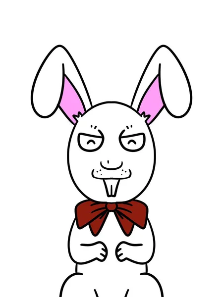 Beyaz Arka Planda Şirin Tavşan Karikatürü — Stok fotoğraf