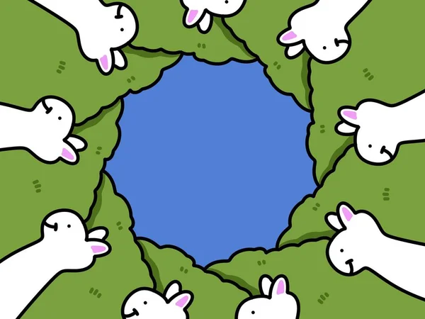 Art Color Cute Rabbit Cartoon — Fotografia de Stock
