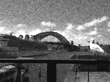 şehir manzaralı siyah ve beyaz, çizim biçimi