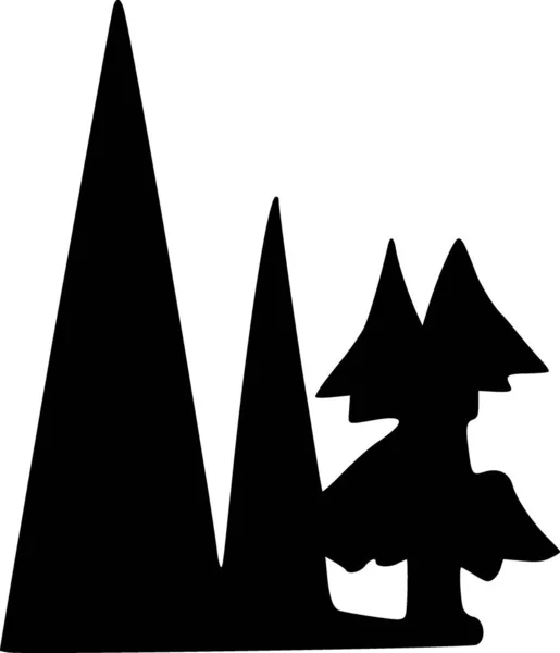 Mountains Trees Icon Simple Outline Illustration Background — Stock Photo, Image