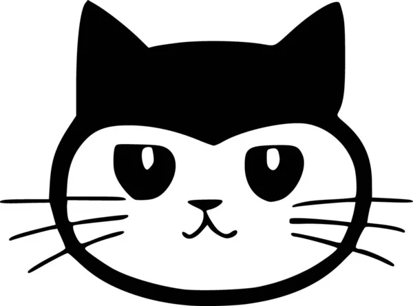 Черно Белая Икона Милой Кошки — стоковое фото