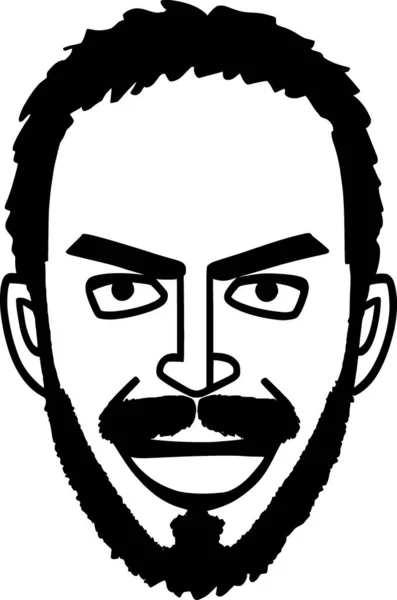 Black White Face Man Cartoon — Stock Photo, Image
