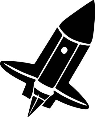 Roket. Web simgesi basit illüstrasyon