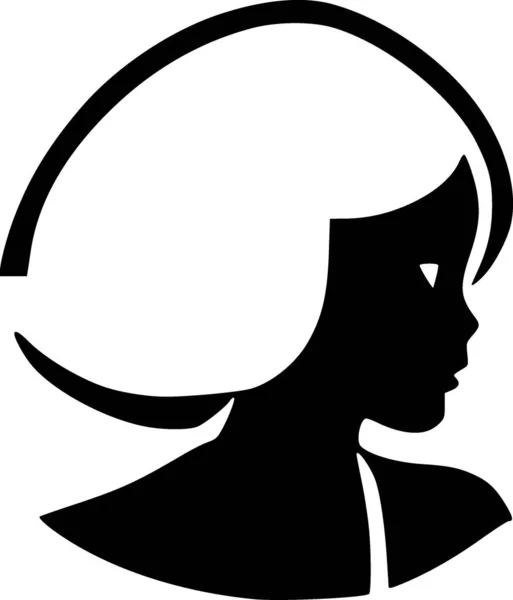 Ikona Kobiecej Twarzy Prosta Ilustracja Żeńskich Ikon Awatara Projektowania Stron — Zdjęcie stockowe