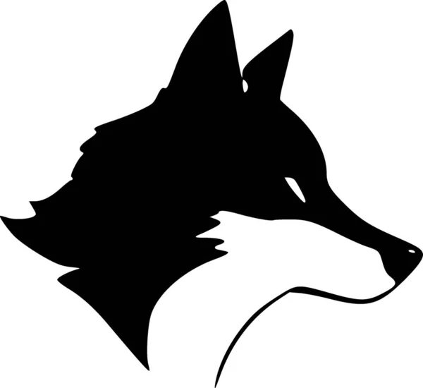 Wolf Dog Silhouette White Background — Stock Photo, Image