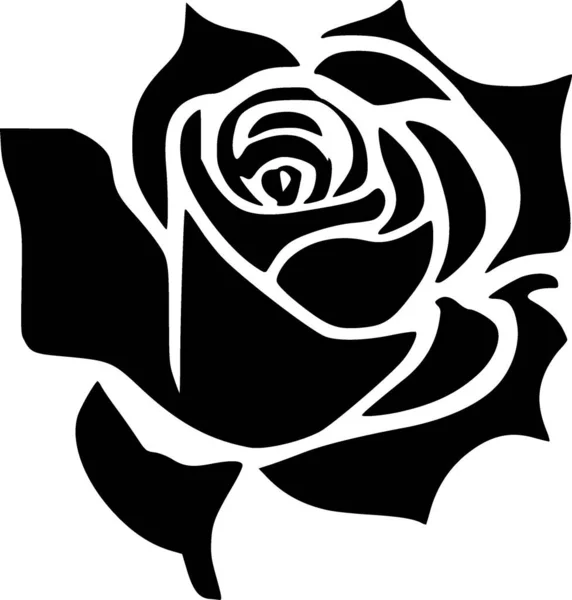 Czarny Róża Odizolowany Ilustracja Karta Ikona — Zdjęcie stockowe