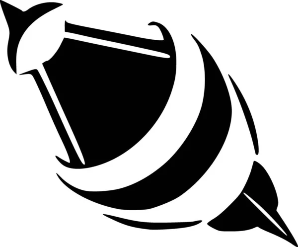 Cohete Ilustración Icono Blanco Negro — Foto de Stock