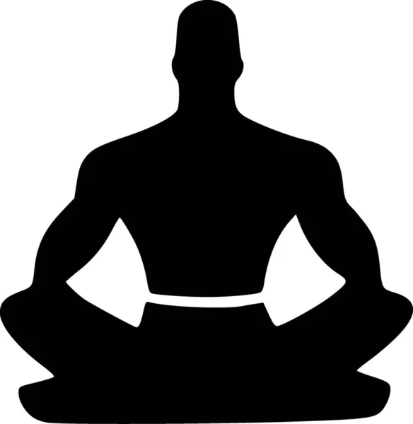Adam Yoga Yapıyor Ikon Illüstrasyonu — Stok fotoğraf