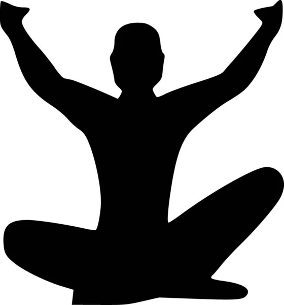 Adam Yoga Yapıyor Ikon Illüstrasyonu — Stok fotoğraf