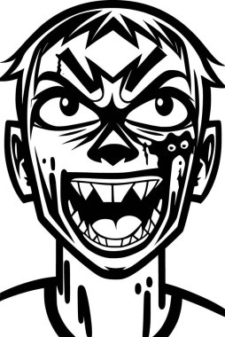 Zombi çizgi filminden siyah beyaz