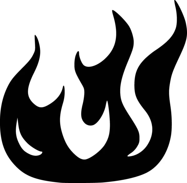 Ateş Ikonu Siyah Beyaz Resimleme — Stok fotoğraf