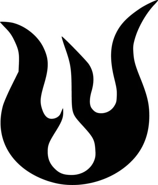 Feuerflammensymbol Schwarz Weiß Illustration — Stockfoto