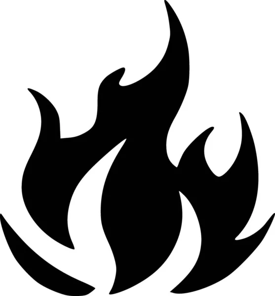 Ikona Ognia Czarno Białe Ilustracje — Zdjęcie stockowe