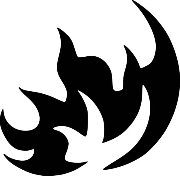 Fuego Llama Icono Ilustración Blanco Negro — Foto de Stock