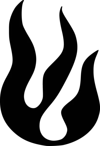 Tűzláng Ikon Fekete Fehér Illusztráció — Stock Fotó