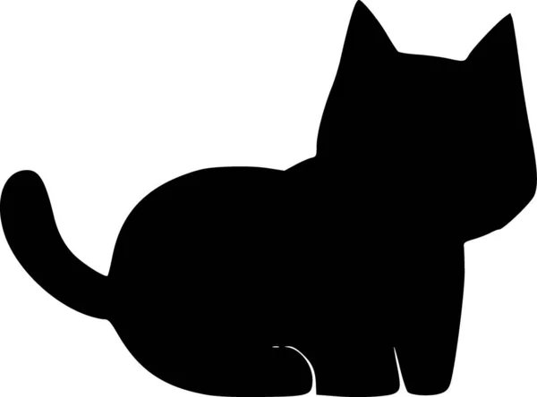 Черно Белая Иллюстрация Милой Кошки — стоковое фото