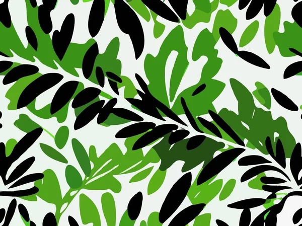 Muster Mit Handgezeichneten Blättern Illustration — Stockfoto