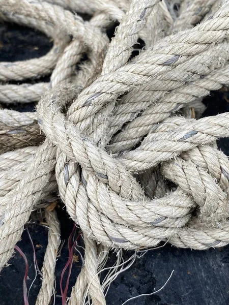 Close View Rope Old Ship — Stock Photo, Image