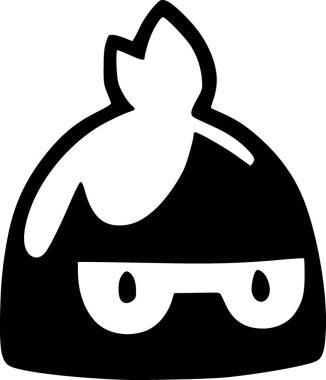 Sevimli canavar çizgi filminden siyah beyaz