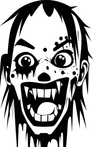 Blanco Negro Dibujos Animados Zombie — Foto de Stock