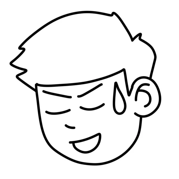 可愛い顔の男漫画の白い背景 — ストック写真