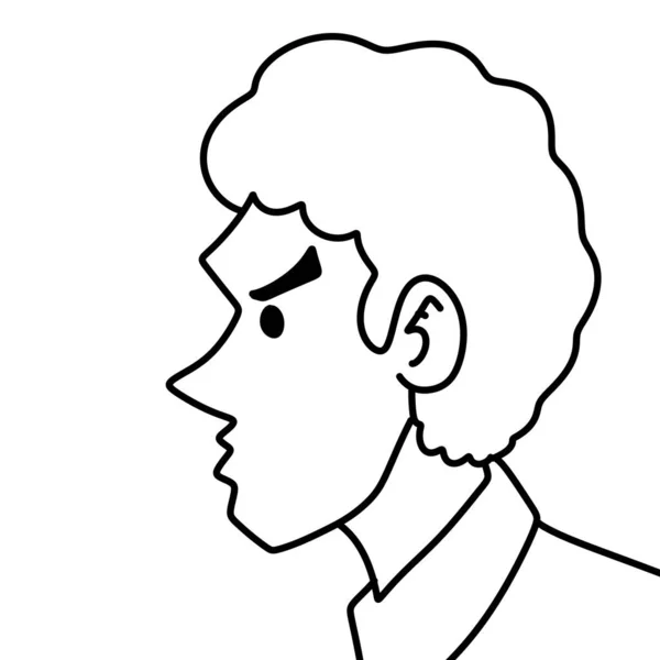 Blanco Negro Dibujos Animados Hombre Lindo Para Colorear — Foto de Stock
