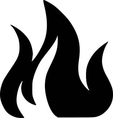 Beyaz arkaplanda ateş alevi simgesi