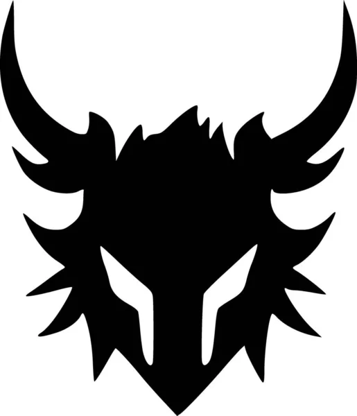 black and white of evil monster face icon