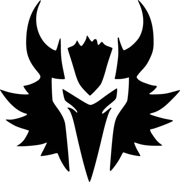 Schwarz Weiß Des Bösen Monster Gesichts Symbols — Stockfoto