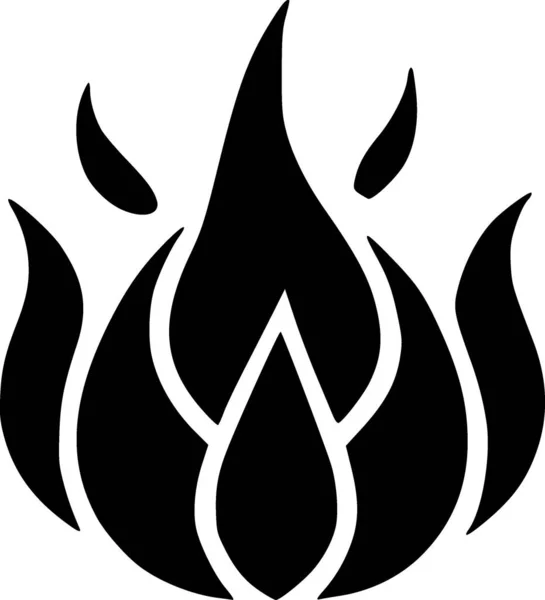 Oheň Plamen Ikona Bílém Pozadí — Stock fotografie