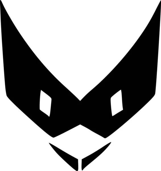 Icona Maschera Nera Sfondo Bianco — Foto Stock