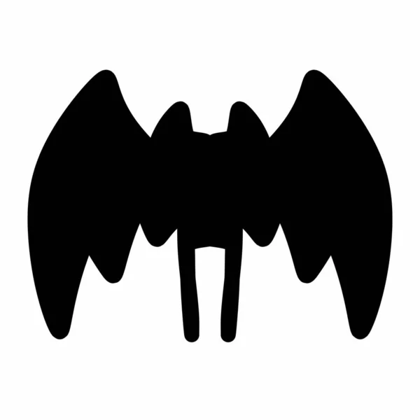 Halloween Morcego Silhueta Projeto Isolado Fundo Branco — Fotografia de Stock