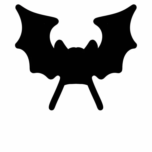 Halloween Bat Siluett Design Isolerad Vit Bakgrund — Stockfoto