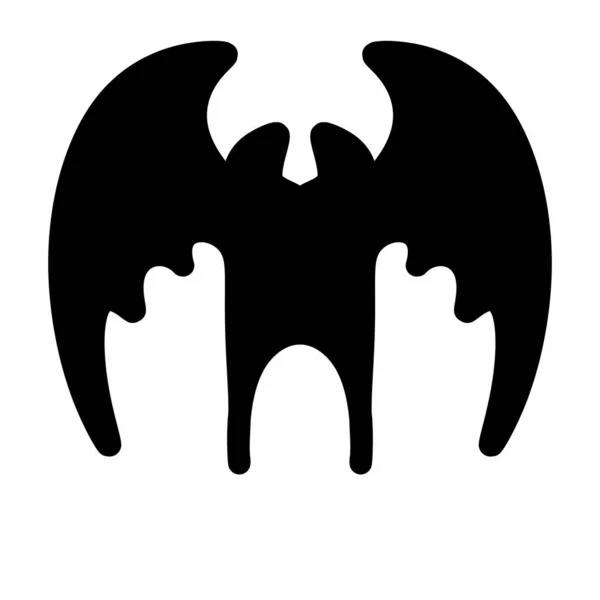 Halloween Morcego Silhueta Projeto Isolado Fundo Branco — Fotografia de Stock