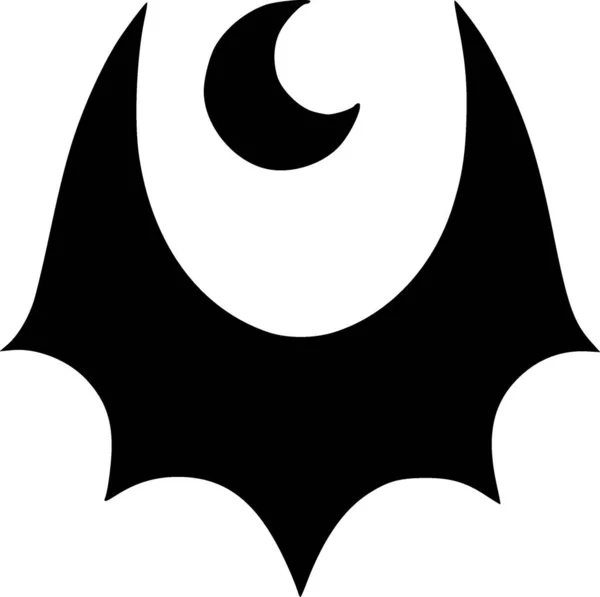 Preto Branco Ícone Morcego — Fotografia de Stock