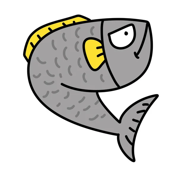 Ryby Kreskówka Białym Tle — Zdjęcie stockowe