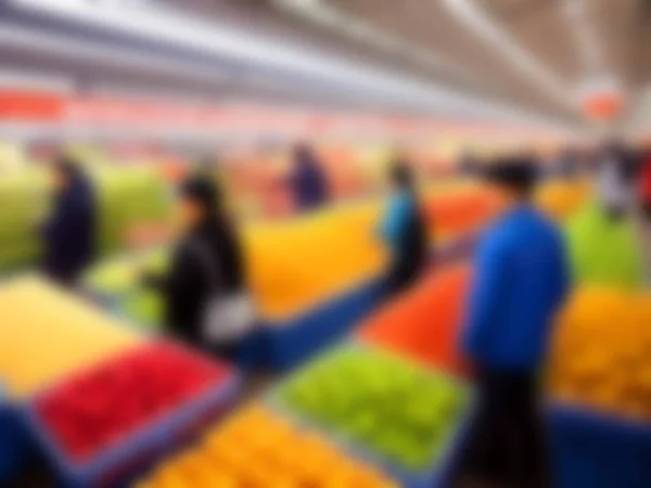 Bir Süpermarkette Yürüyen Insanların Bulanık Görüntüsü — Stok fotoğraf