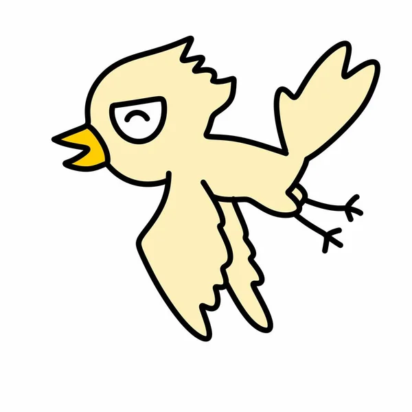 Pássaro Dos Desenhos Animados Fundo Branco — Fotografia de Stock