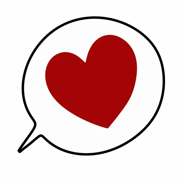 Значок Мовної Бульбашки Ілюстрація Графічний Дизайн Форма Серця — стокове фото