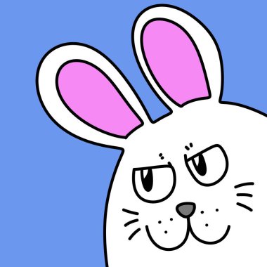 Komik tavşanlı karikatür çizimi.