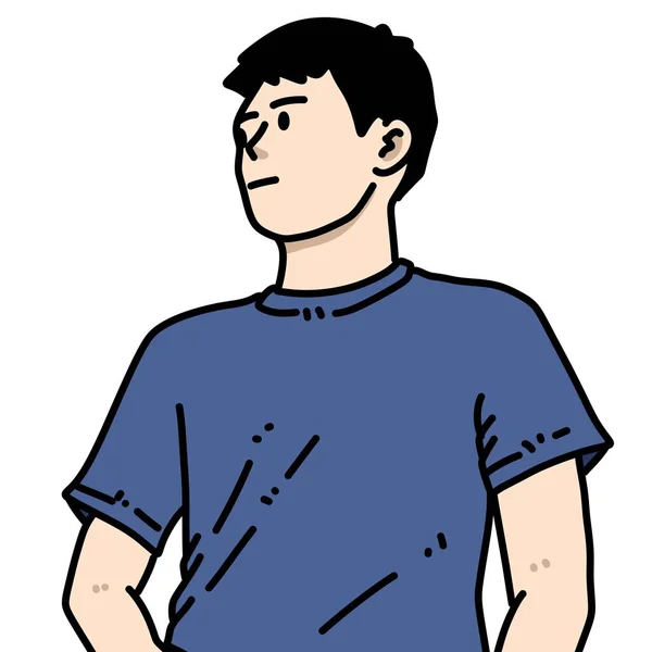 白い背景の若い男の漫画 — ストック写真