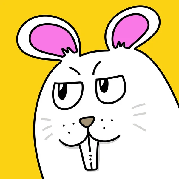 Lindo Conejo Dibujos Animados Con Orejas Conejo — Foto de Stock